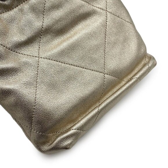 CHANEL CHANEL22 ChainShoulder Bag Size Mini Shiny Calf Leather Gold AS3980 - Picture 5 of 11
